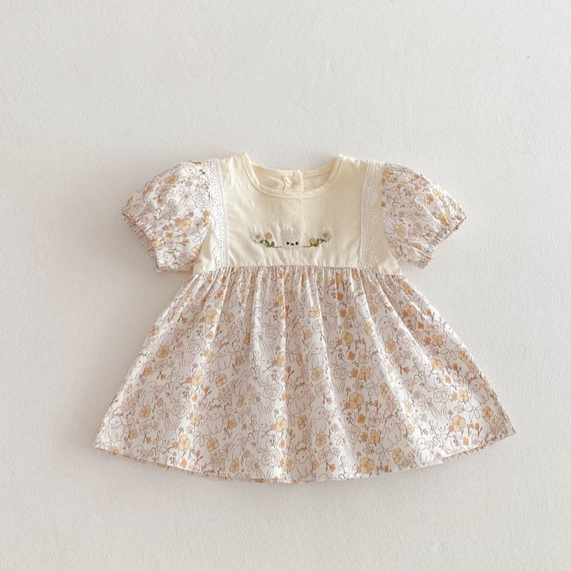 【BABY&KID】夏新作 フラワー、無地ワンピースSK080308