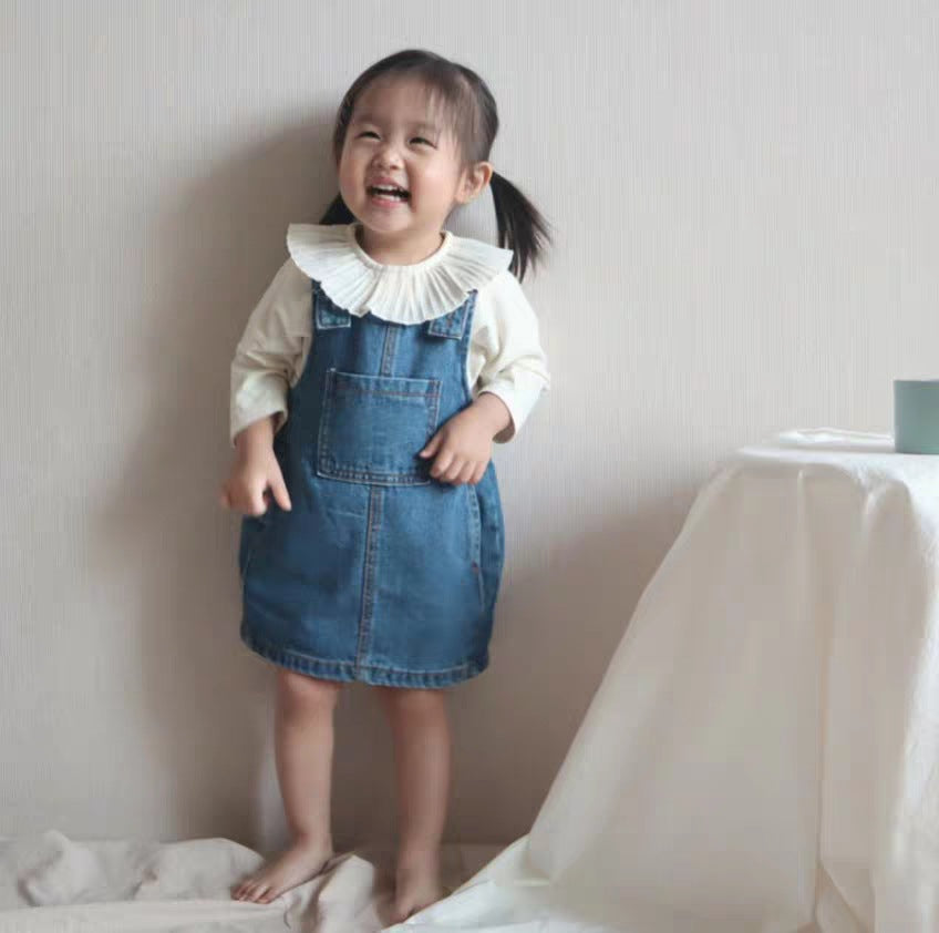 【BABY&KID】韓国風 可愛いフリル襟TシャツSK020915