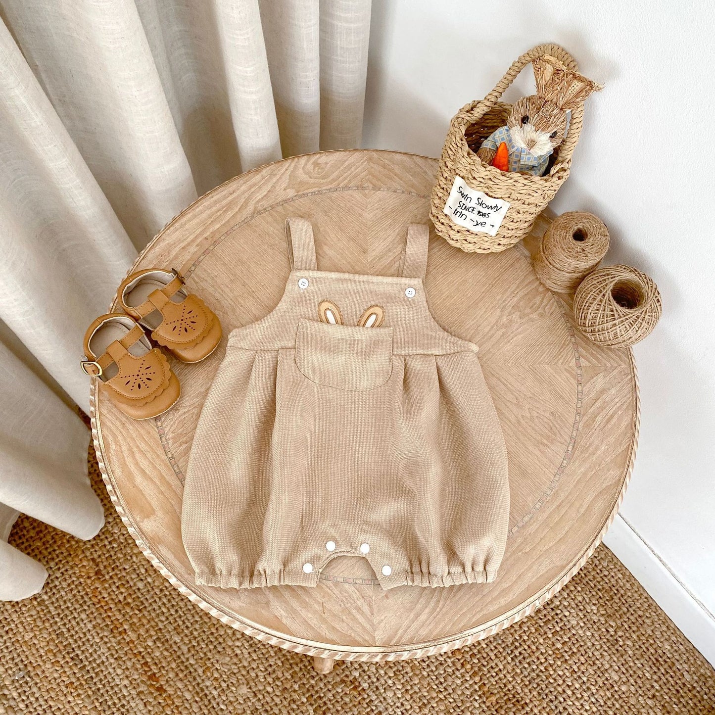 【BABY】夏新作 ウサギ耳刺繡可愛いサロペットSK061713