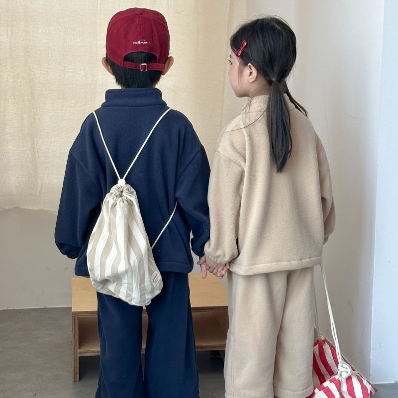 【BABY&KID】冬新作 ハイネック英字ロゴフリースセットアップSK102033