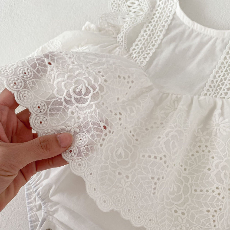 【BABY】夏新作 アイレット刺繍ロンパースSK010222