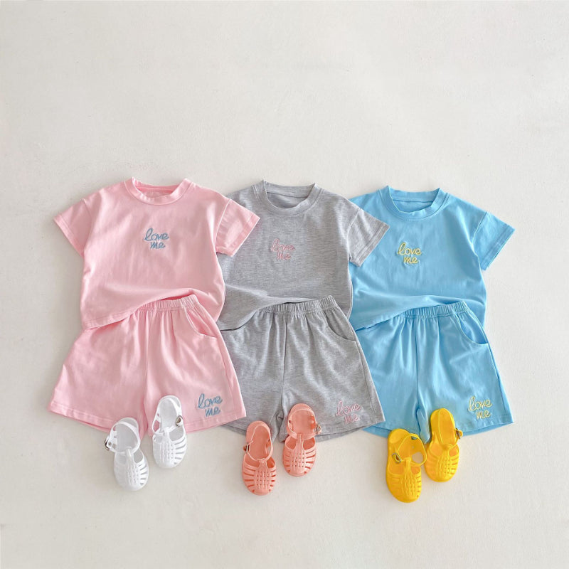 【BABY&KID】夏新作 ロゴ刺繍セットアップSK091214