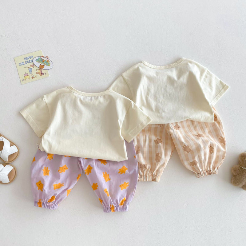 【BABY&KID】夏新作 Helloベア可愛いセットアップSK072009