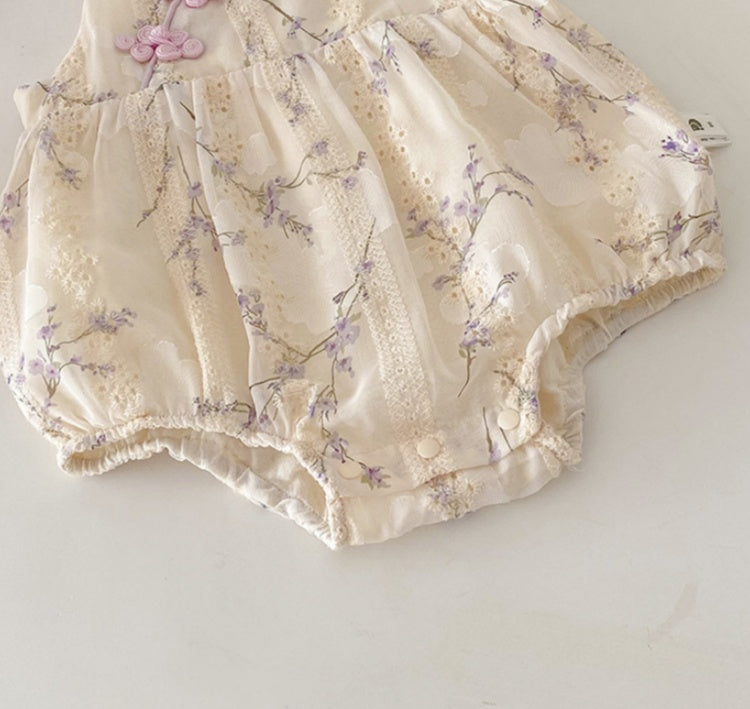 【BABY】夏新作 ガーリー刺繍キャミロンパースSK090610