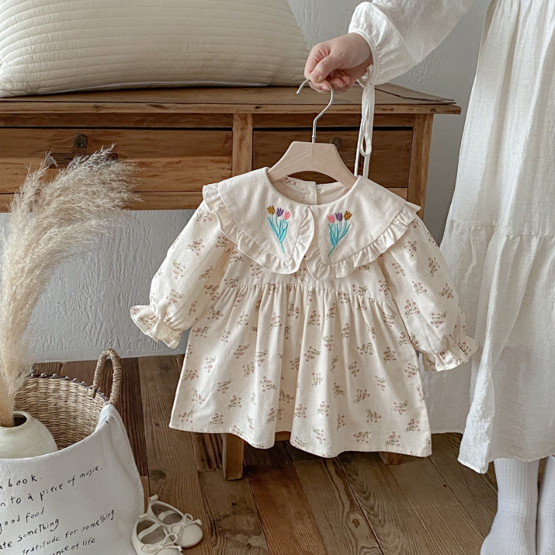 【BABY&KID】アプリコット小花柄ワンピースSK011019