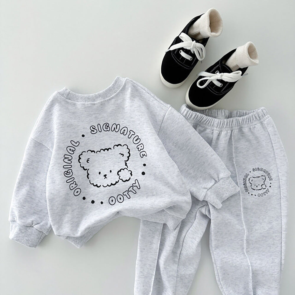 【BABY&KID】カートゥーンクマ可愛いセットアップSK023104