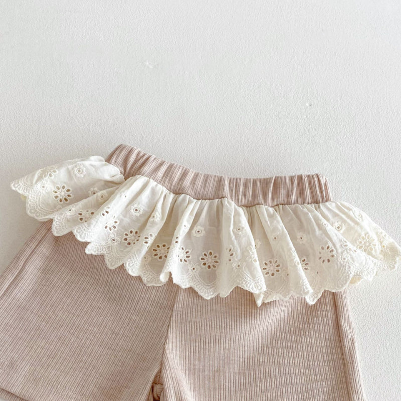 【BABY&KID】夏新作 レースフリル襟セットアップSK082610