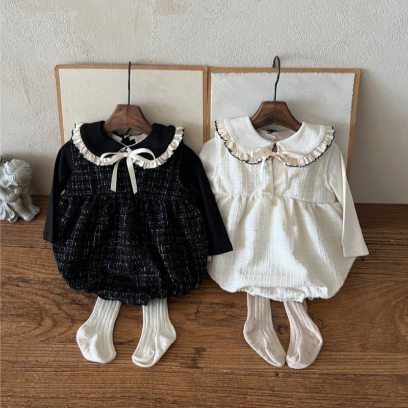 【BABY】リボン付きノースリーブロンパースSK030810
