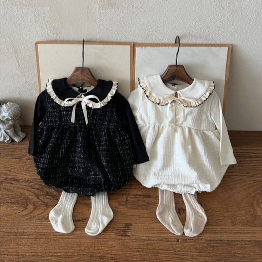 【BABY】リボン付きノースリーブロンパースSK030810