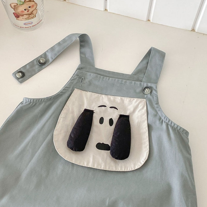 【BABY】大耳わんこサロペット、ブラックTシャツSK101909
