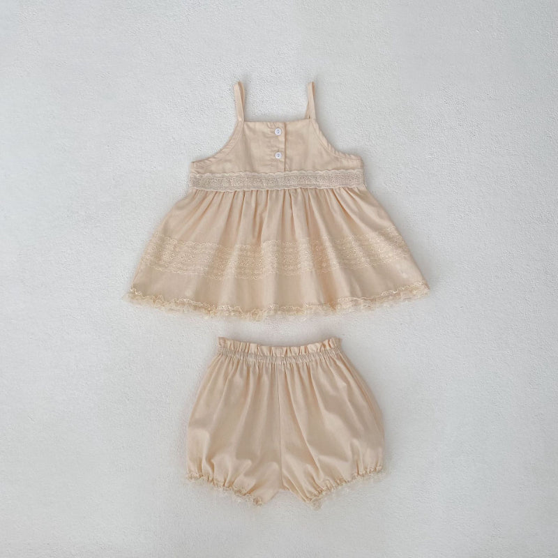 【BABY&KID】夏新作 キャミフリルシャツ&ショートパンツSK081523