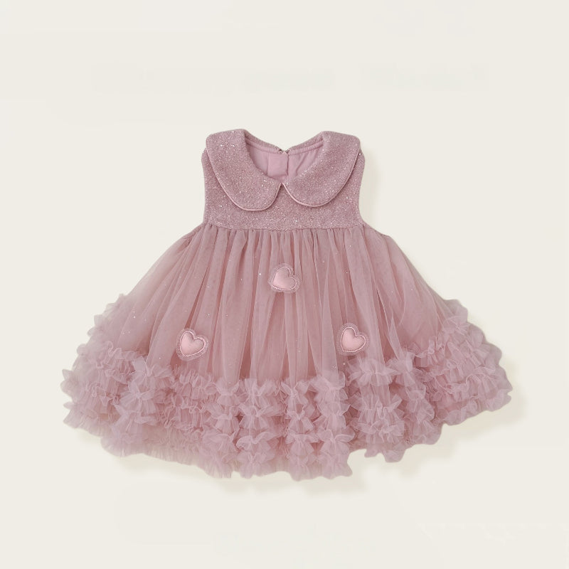 【BABY&KID】冬新作 立体ハートチュールワンピース&ニットセーターSK102429
