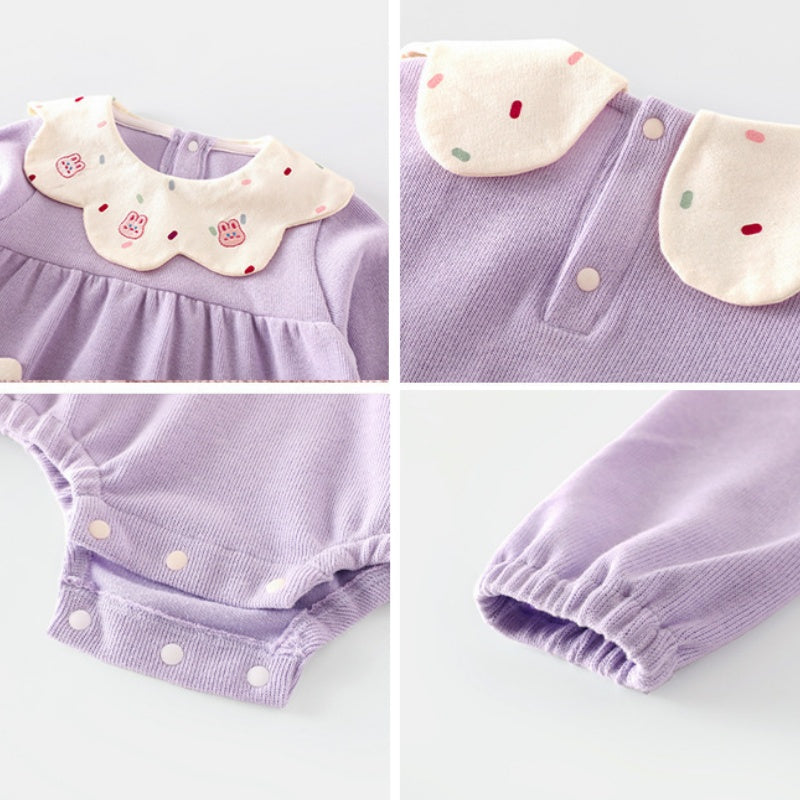 【BABY】刺繍うさぎロンパースSK100306