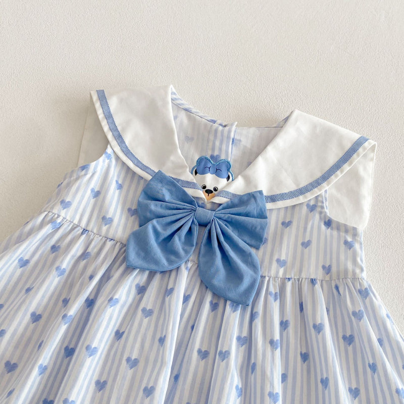 【BABY&KID】夏新作 ハートネイビーセーラーワンピースSK070509