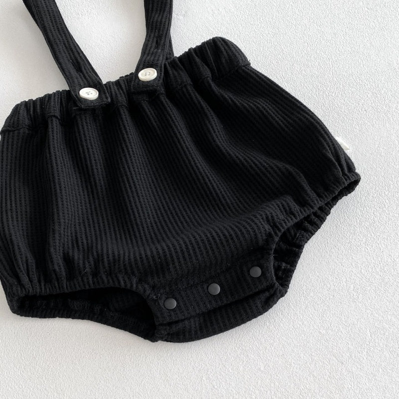 【BABY】レーストリム小花柄トップス&サロペットショートパンツSK102311