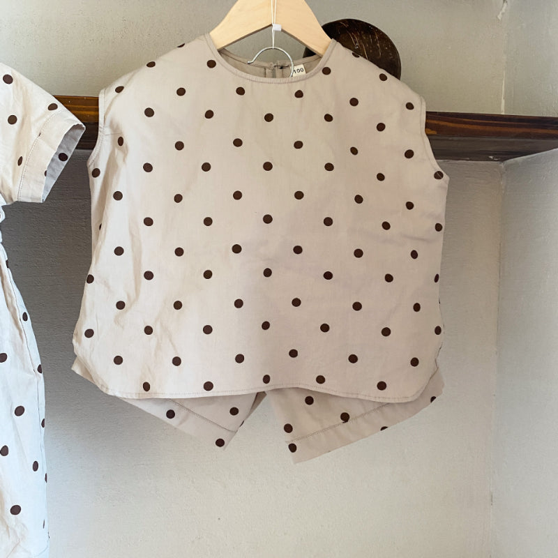 【BABY&KID】夏新作 ノースリーブドットセットアップ、ワンピースSK072109