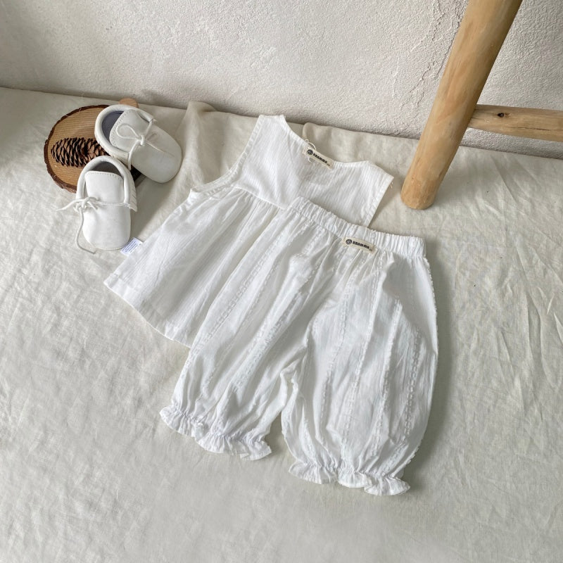 【BABY】夏新作 ノースリーブジャカードセットアップSK080219