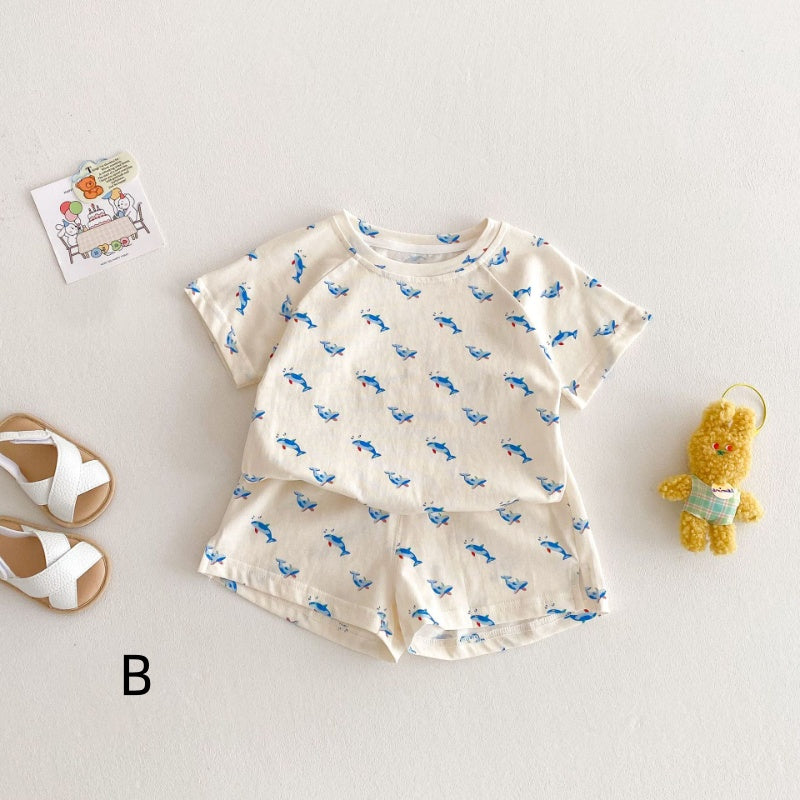 【BABY&KID】夏新作 総柄カジュアルセットアップSK072008