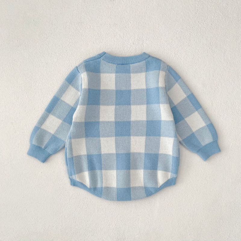 【BABY】ブルーチェックロンパースSK100602
