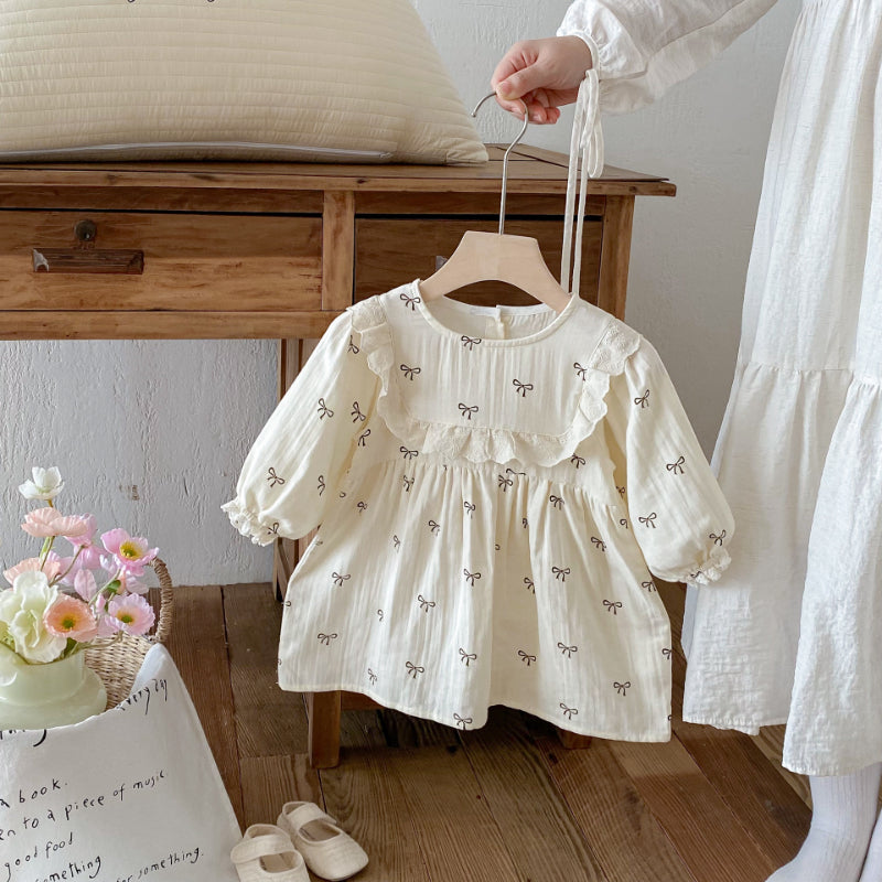 【BABY&KID】蝶結びプリントワンピースSK011021