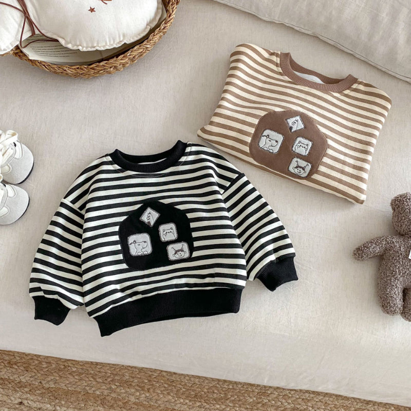 【BABY&KID】冬新作 厚手ボーダースウェットSK102016