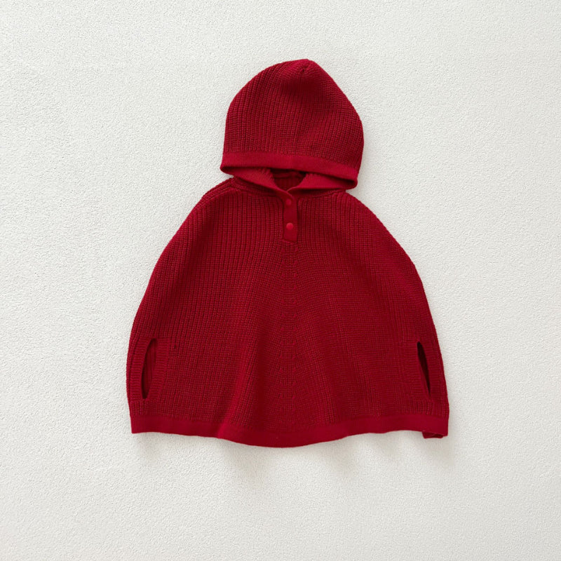 【BABY&KID】ガーリー フード付ニットポンチョSK101544