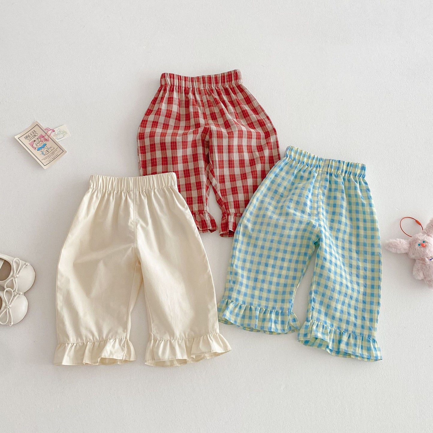 【BABY&KID】夏新作  可愛いチェックパンツ、可愛い半袖SK061812