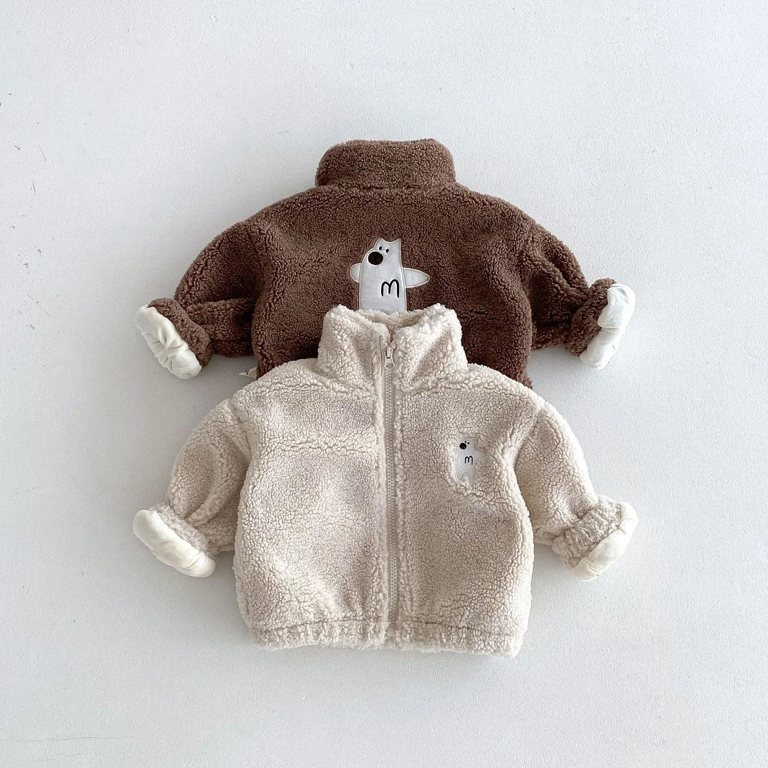 【BABY】冬新作熊柄ボアアウターSK11349