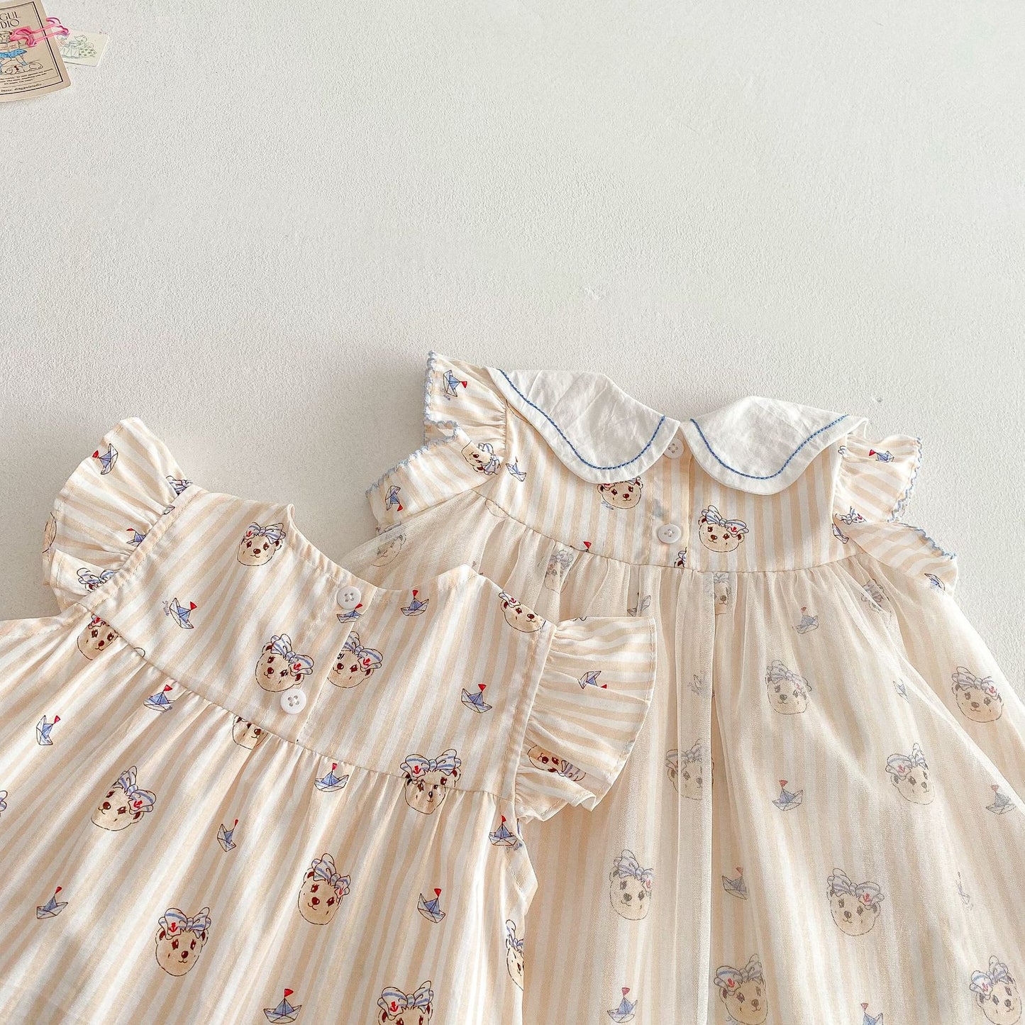 【BABY&KID】夏新作 ベア柄フリルワンピース、セットアップSK061604
