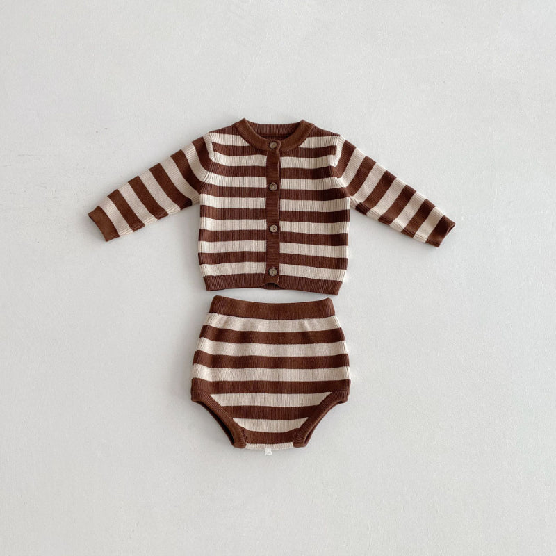 【BABY】ボーダーニットセットアップSK101521