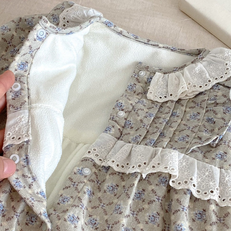 【BABY】冬新作 厚手小花柄カバーオールSK102104