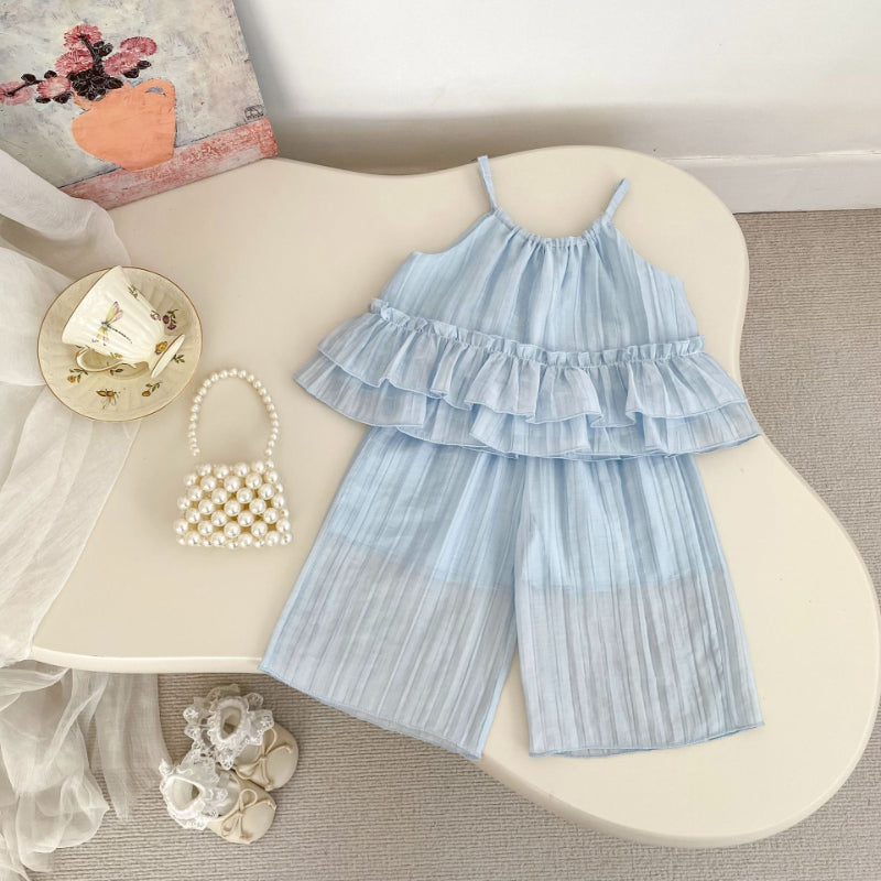 【BABY&KID】夏新作 可愛い無地キャミソール&パンツSK071932