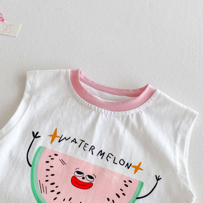 【BABY&KID】夏新作 スイカベスト、レインボーショーツSK080610