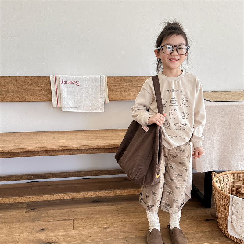 【BABY&KID】パン柄長袖トップスSK102334