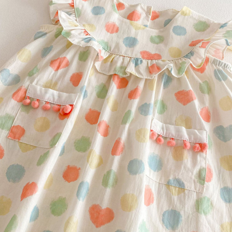 【BABY&KID】夏新作 カラフルドットワンピースSK070503