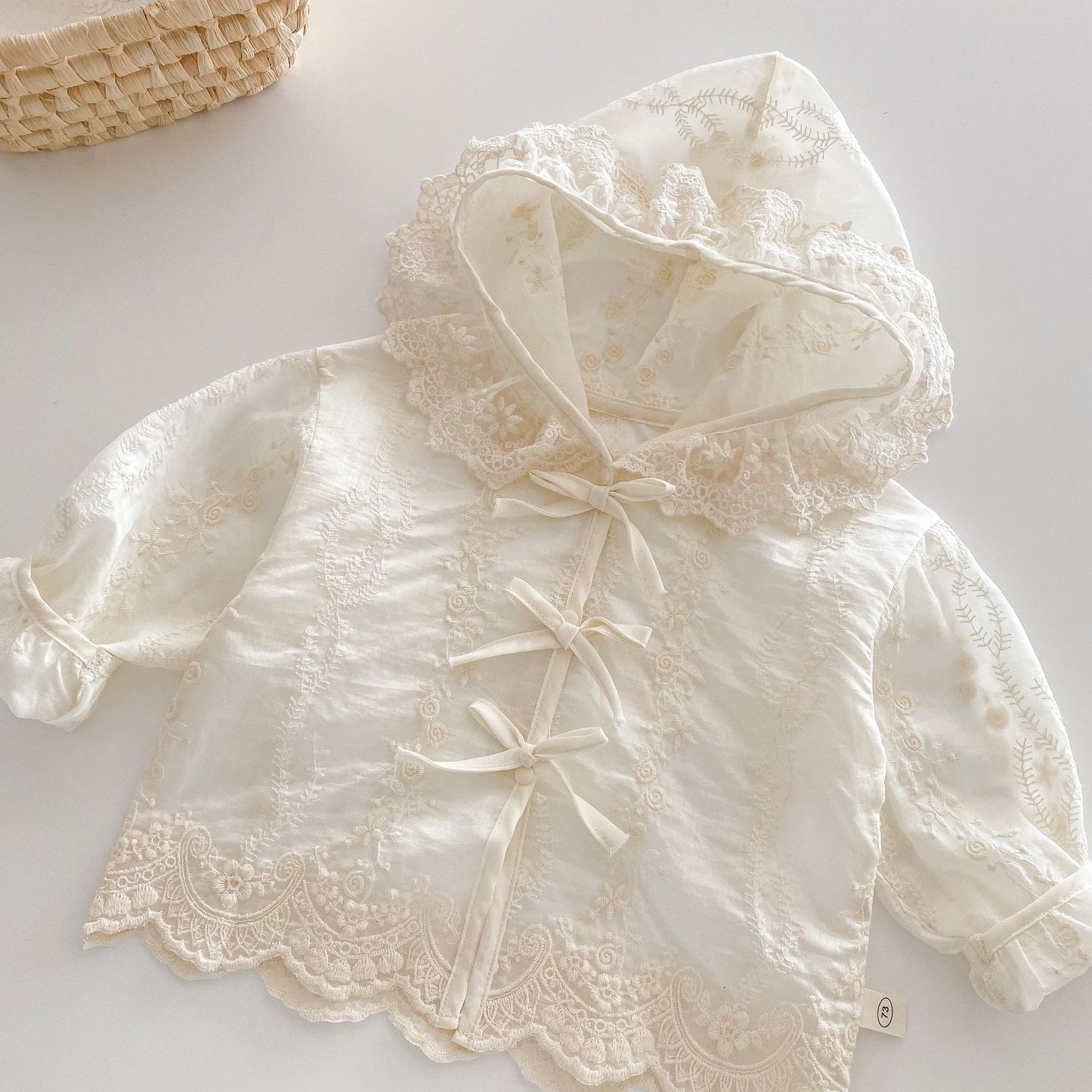 【BABY&KID】夏新作 レース帽子付きカーディガンSK062320