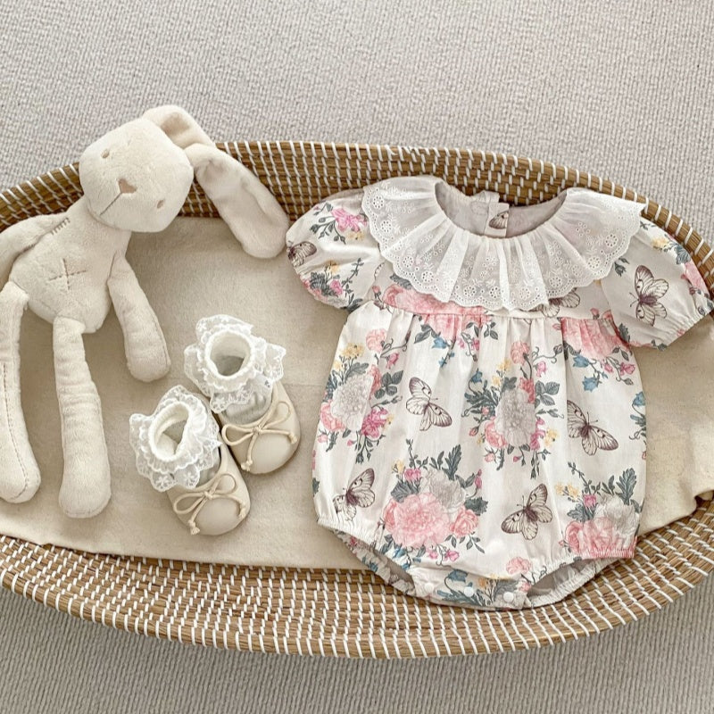 【BABY】夏新作 フラワープリントロンパース、ワンピースSK071921