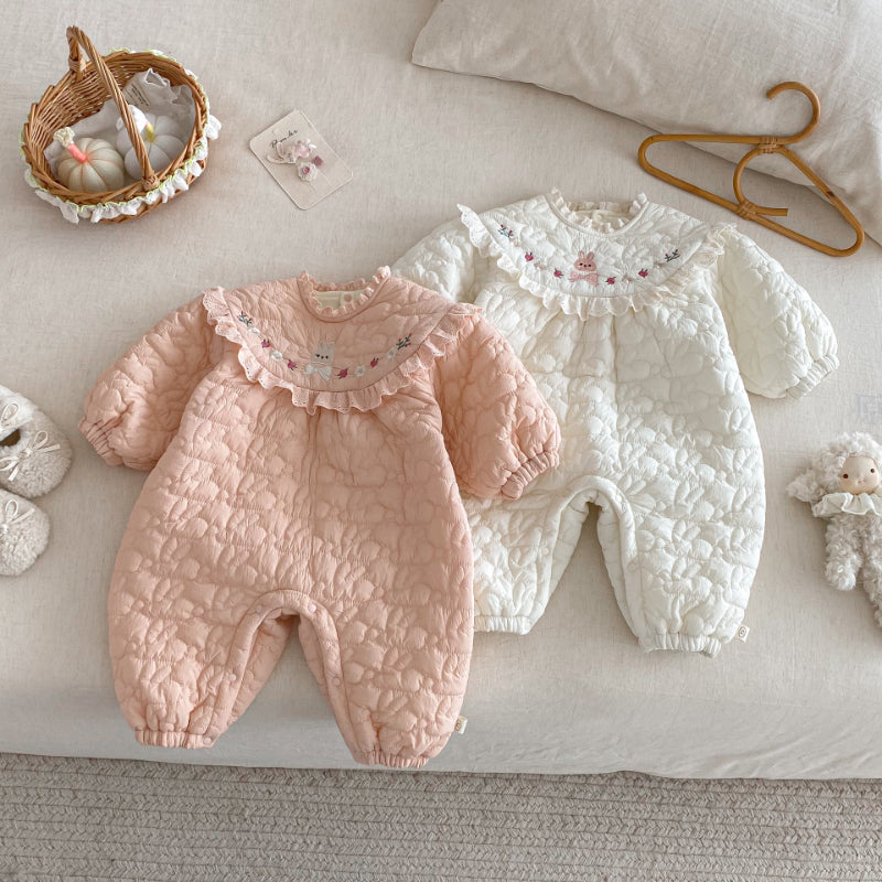 【BABY】冬新作刺繍カートゥーン中綿カバーオールSK102511
