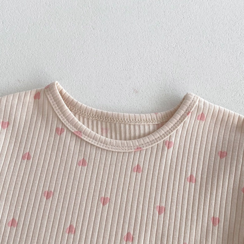 【BABY&KID】夏新作 ハートTシャツ&ボーダーショートパンツSK080212