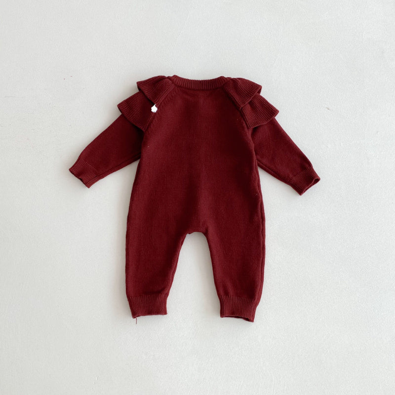 【BABY】フリル袖ニットカバーオールSK092504