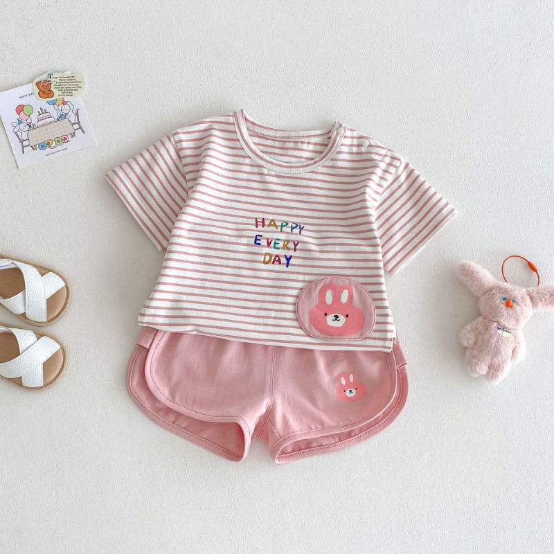 【BABY&KID】夏新作 Happy every dayボーダーセットアップSK070215
