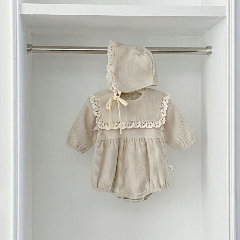 【BABY】コーデュロイ襟付きフリルロンパースSK101531