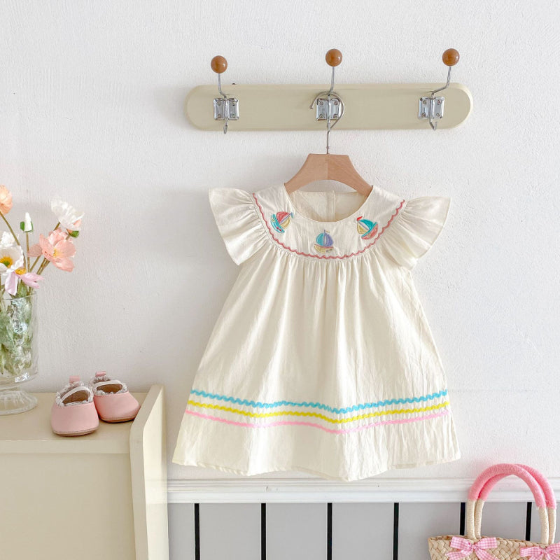 【BABY&KID】夏新作 帆船刺繍ワンピースSK081612