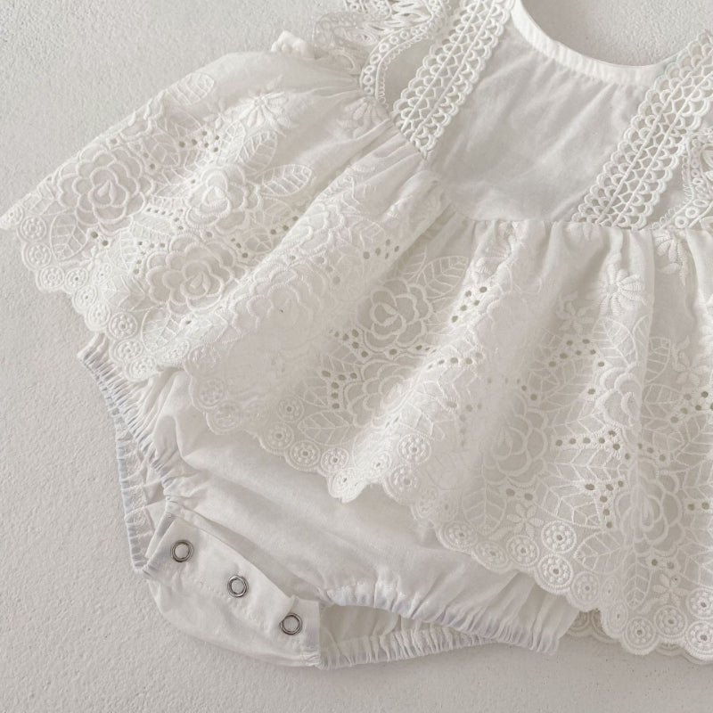 【BABY】夏新作 アイレット刺繍ロンパースSK010222