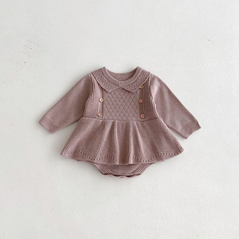 【BABY】フリルニットロンパースワンピースSK092528