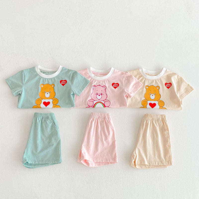 【BABY&KID】夏新作 ハートくまセットアップSK091213