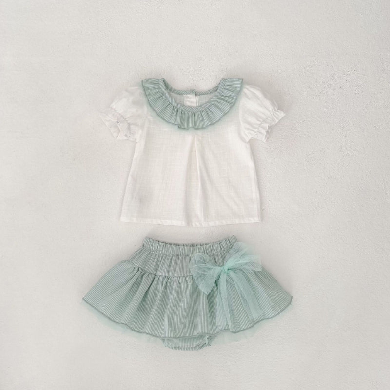 【BABY&KID】夏新作 クルーネックトップス&スカートパンツSK072315