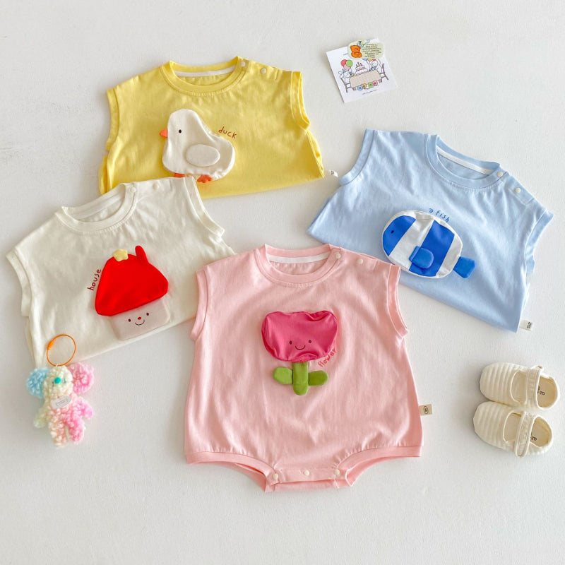【BABY】夏新作 立体カートゥーンロンパースSK070122