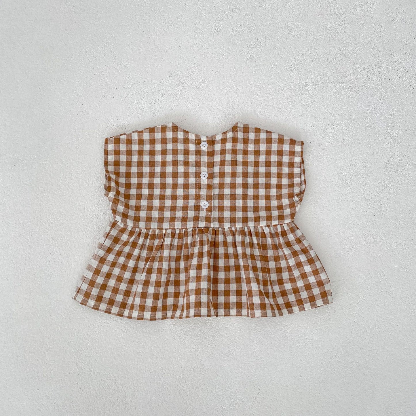 【BABY】夏新作 チェック刺繍フラワーセットSK071604