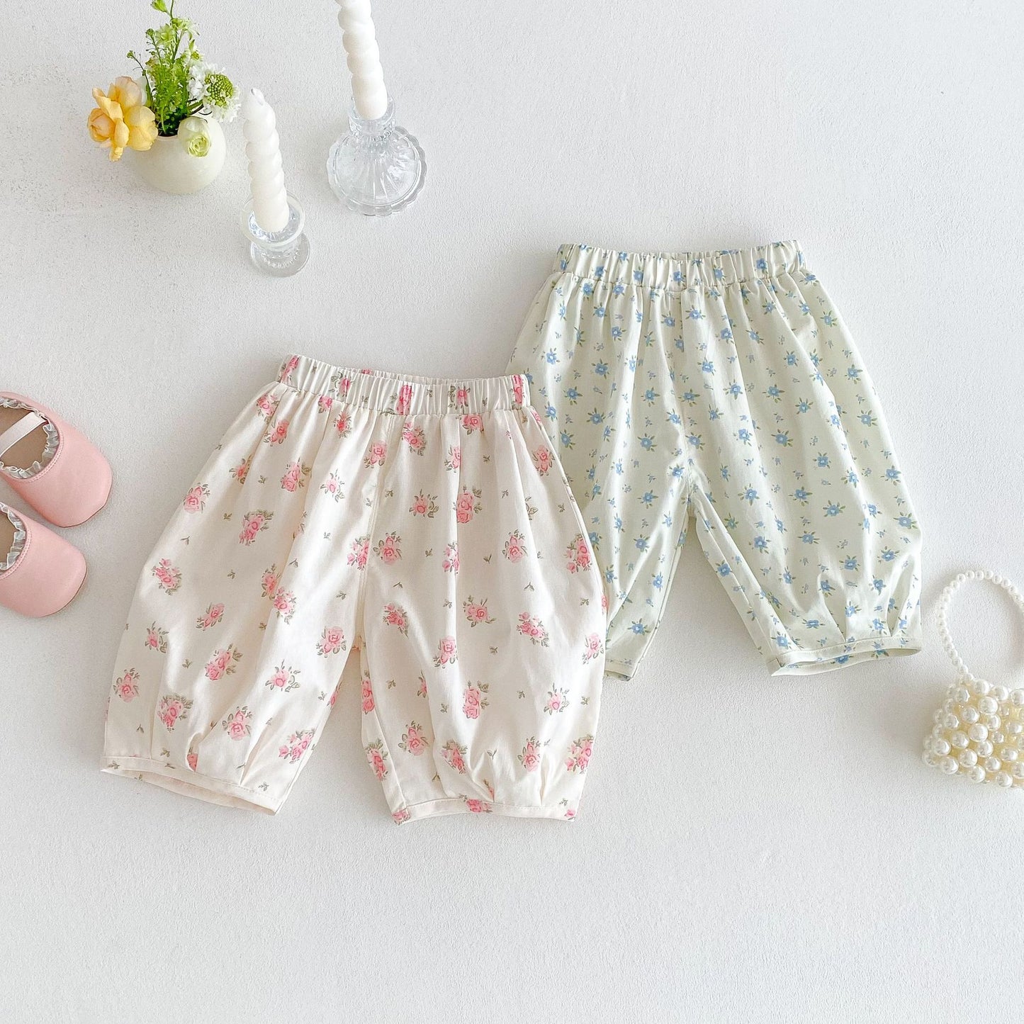 【BABY&KID】夏新作 可愛いフラワーシャツ、パンツSKO71213